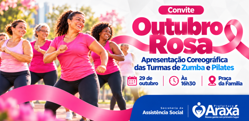Outubro Rosa: Prefeitura de Araxá promove tarde de dança e integração na Praça da Família
